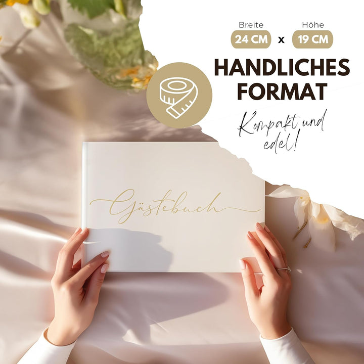 TWIVEE - Gästebuch - für Hochzeit, Geburtstag, Babyparty, Ferienwohnung etc. - 100 blanko Seiten wei