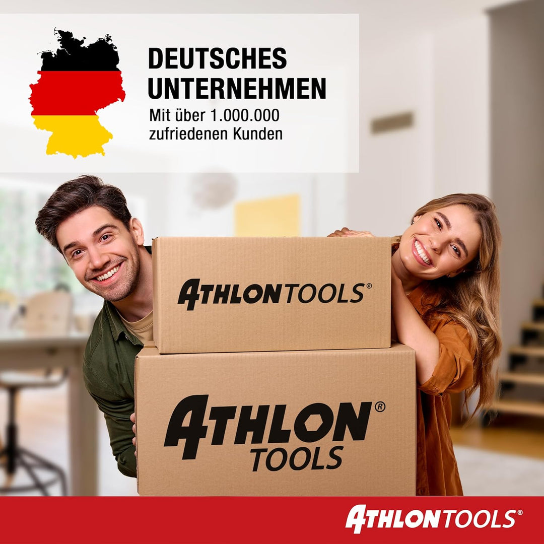 ATHLON TOOLS 4x 32 L Aufbewahrungsboxen mit Deckel, lebensmittelecht - Verschlussclips - 100% Neumat