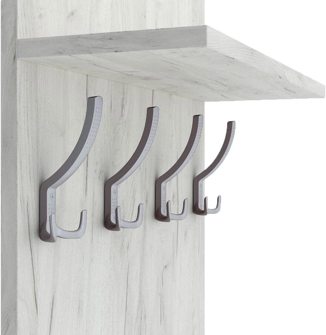 AKKE 90x60 | MAXI Garderobenpaneel Wandgarderobe Garderobe Wandpaneel Kleiderstange ALUMINIUM | WHIT