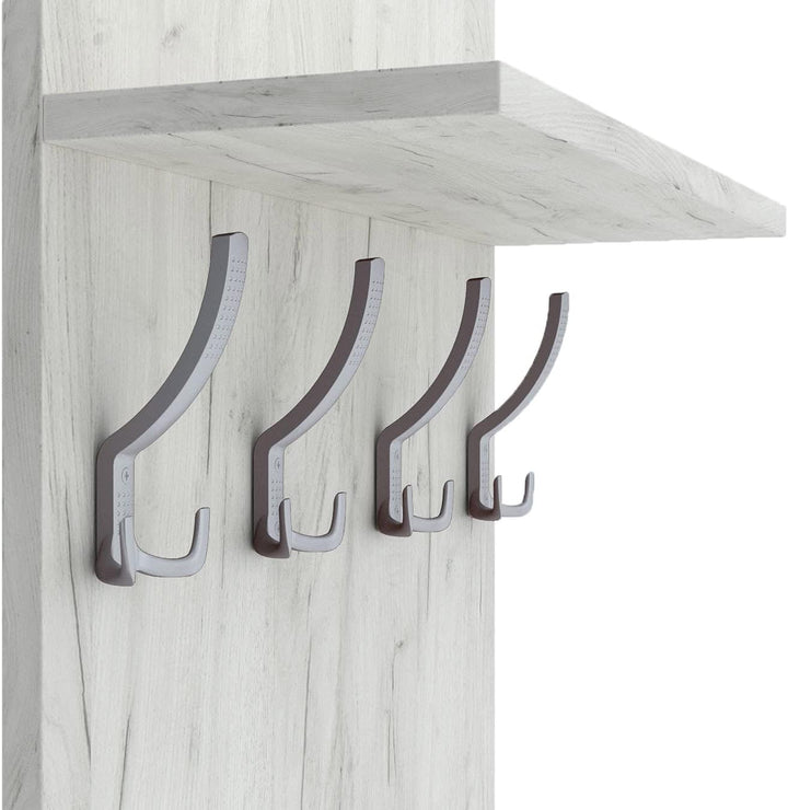 AKKE 90x60 | MAXI Garderobenpaneel Wandgarderobe Garderobe Wandpaneel Kleiderstange ALUMINIUM | WHIT