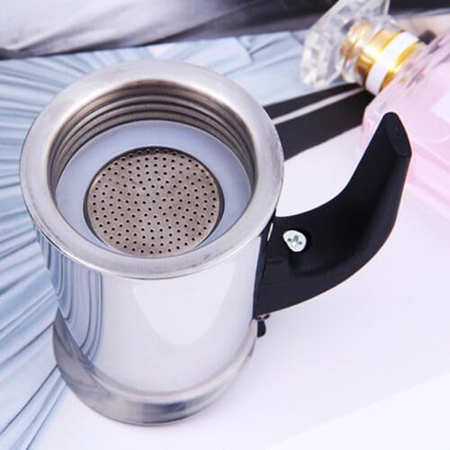 Espressokocher Edelstahl, Elektrisch Kaffeekocher, Mokkakanne für 6 Tassen 300ml mit Induktionsherd,