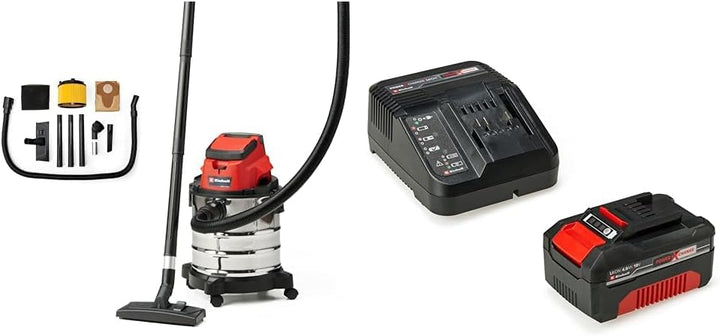 Einhell Akku-Nass-Trockensauger TC-VC 18/20 Li S Power X-Change (Li-Ion, 18 V, 20 l-Edelstahlbehälte