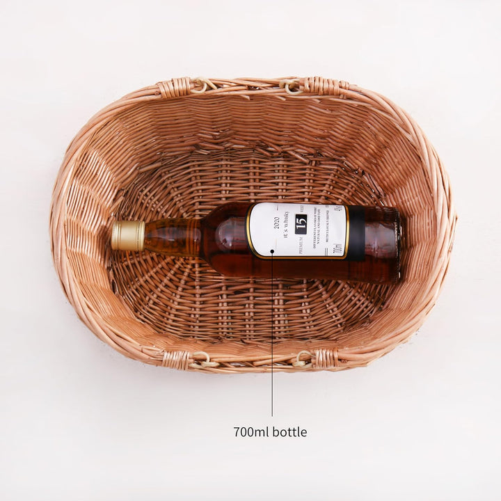 Picknickkorb aus Weide mit Griff, Einkaufskorb, Naturbraun 11.8 inches x 15.7 inches x 5.9 inches, 1