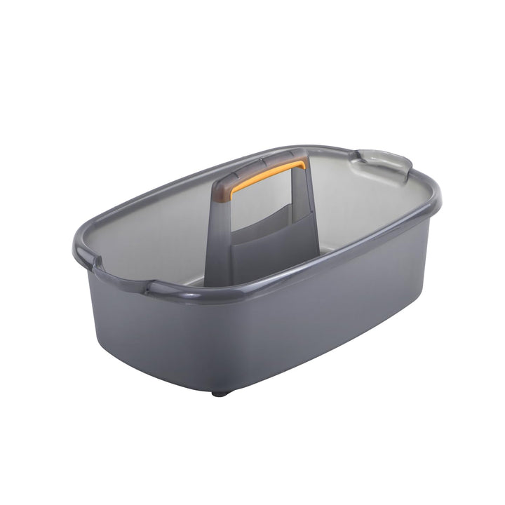 Casabella Mehrzweck-Reinigungsbehälter aus Kunststoff mit Griff, 4,5 l, Grau und Orange, Grau und Or