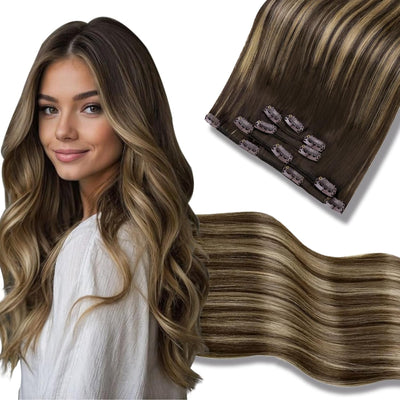 Hetto Echthaar Extensions Clip in Balayage Clip in Echthaar Extensions Remy Echthaar Clip in Haarver