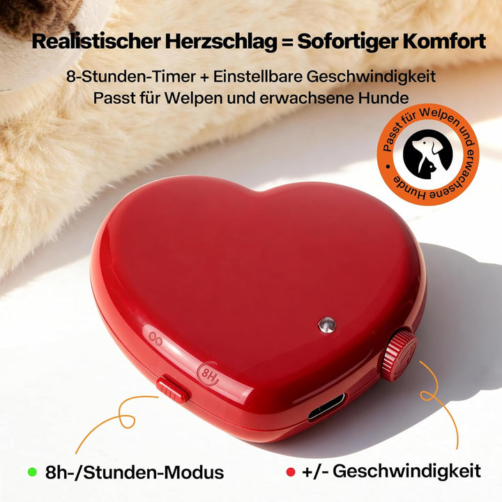 Pet Prime Hundeherzschlag Spielzeug Welpe Verhaltenshilfe Spielzeug Herzschlag Plüschtier für Hausti