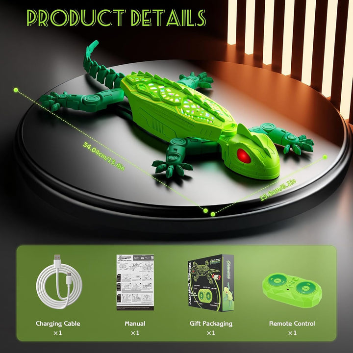 Gecko Wandflitzer, Wandflitzer Gecko Spielzeug, 360° Rotation Ferngesteuerter Eidechse Wand Klettern