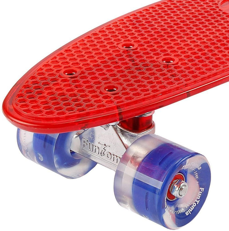 FunTomia Kinder Skateboard Cruiserboard Miniboard 57cm mit oder ohne LED Leuchtrollen Alu Truck Mach