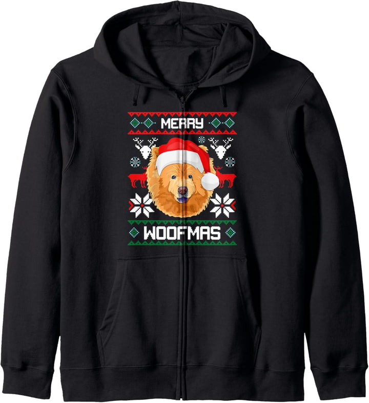 Chow Chow - Merry Woofmas Hund Weihnachten Xmas X-Mas Kapuzenjacke