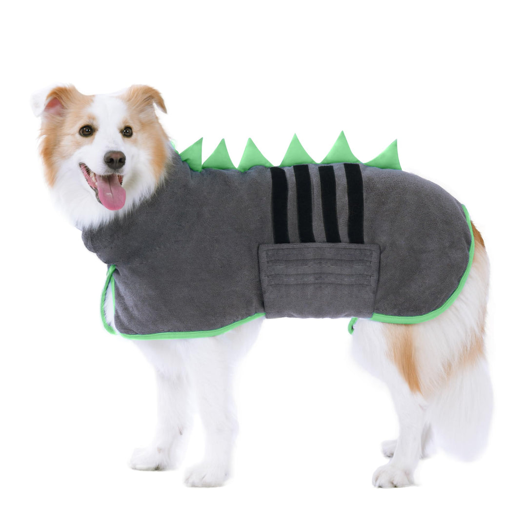 HundeBademantel Mikrofaser Schnell Trocknend, Einstellbar Hundehandtuch Extra Saugfähig für Mittel &