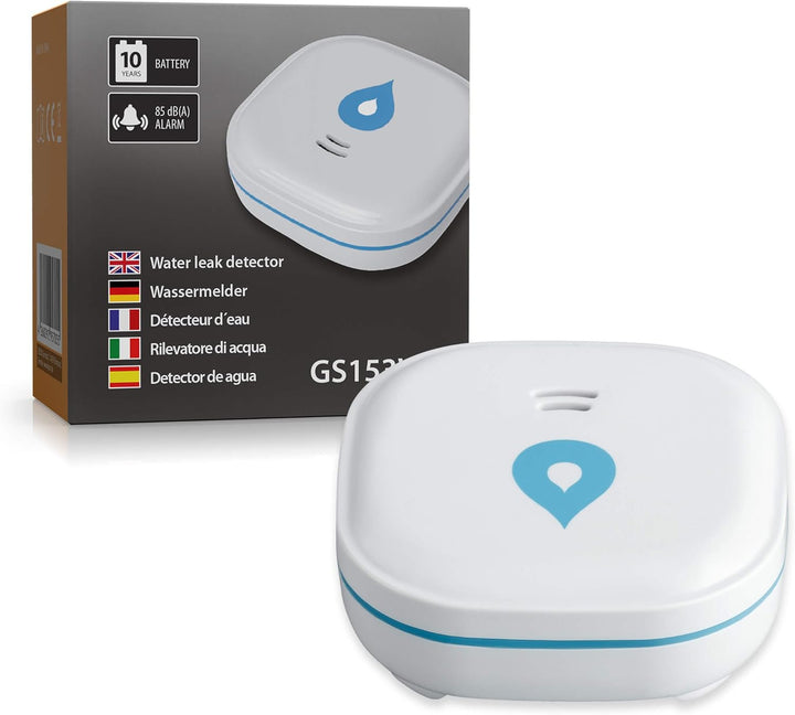 SEBSON Wassermelder mini GS153, 10 Jahres Langzeit-Batterie, Wasseralarm, Wasserwächter 60x60x24,2mm