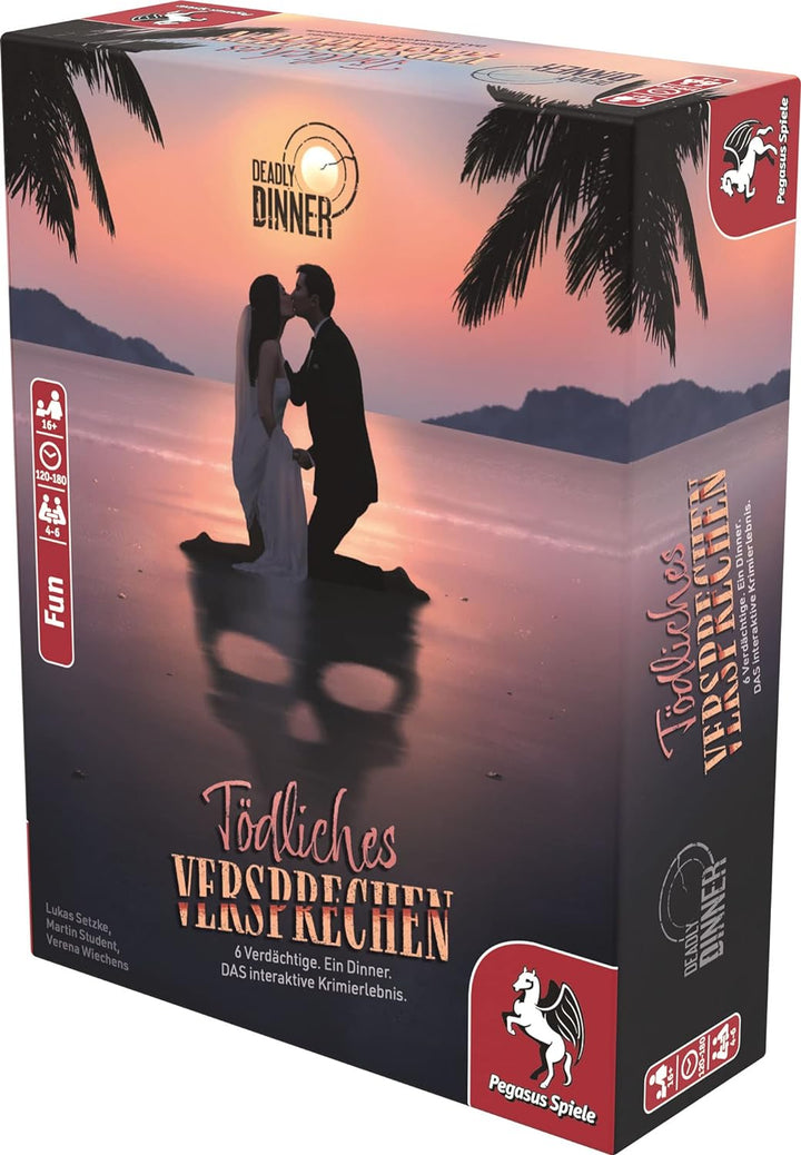 Pegasus Spiele 19013G - Deadly Dinner – Tödliches Versprechen - Krimi Dinner für Zuhause - 4 bis 6 S