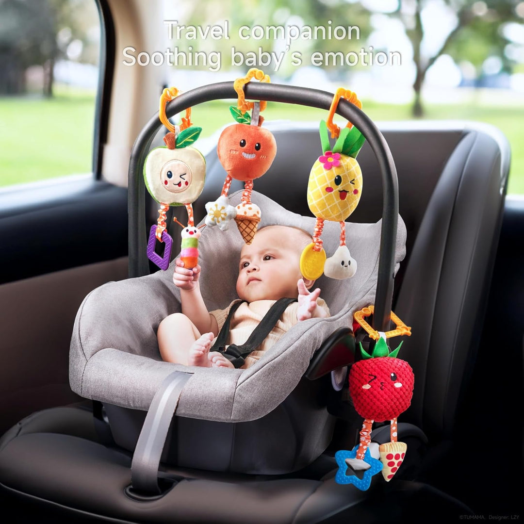 OR OR TU Baby Spielzeug 0 3 6 9 12 Monate Kinderwagenkette with Beissringen Glocke 4Stück Niedliche