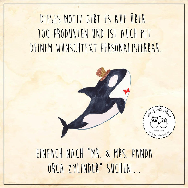 Mr. & Mrs. Panda Kaffeedose Orca Zylinder - Geschenk, Fest, Meer, Glückwunsch, Keksdose, Geburtstag,