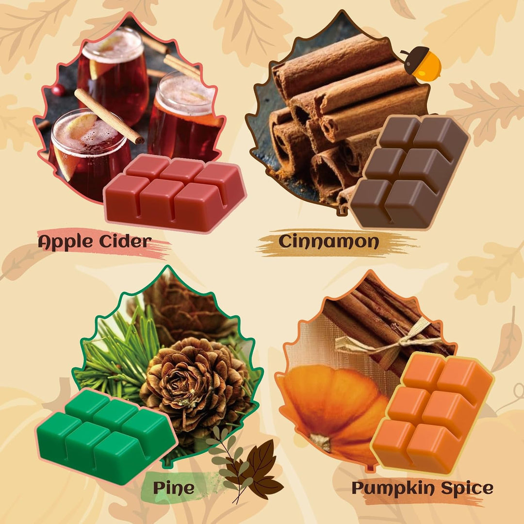 Herbst Duftwachs für Duftlampe, Natürliches Wax Melts Sojawachs Schmilzt, Wachswürfel, Duftwachswürf
