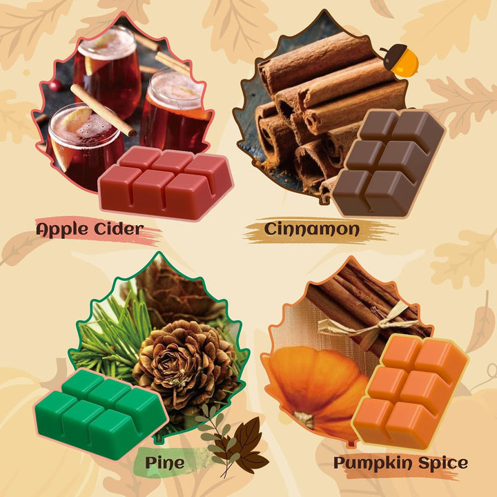 Herbst Duftwachs für Duftlampe, Natürliches Wax Melts Sojawachs Schmilzt, Wachswürfel, Duftwachswürf