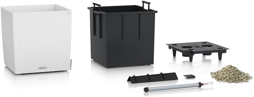 Lechuza "BALCONERA Cottage 80" Pflanzgefäss mit ERD-Bewässerungs-System, Weiss, 79 x 19 x 19 cm &amp; Cu