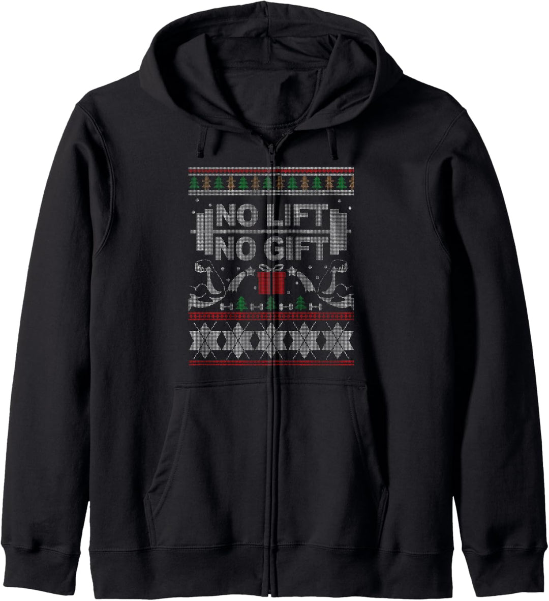 No Lift No Gift Ugly Christmas Sweater für Bodybuilder XMas Kapuzenjacke