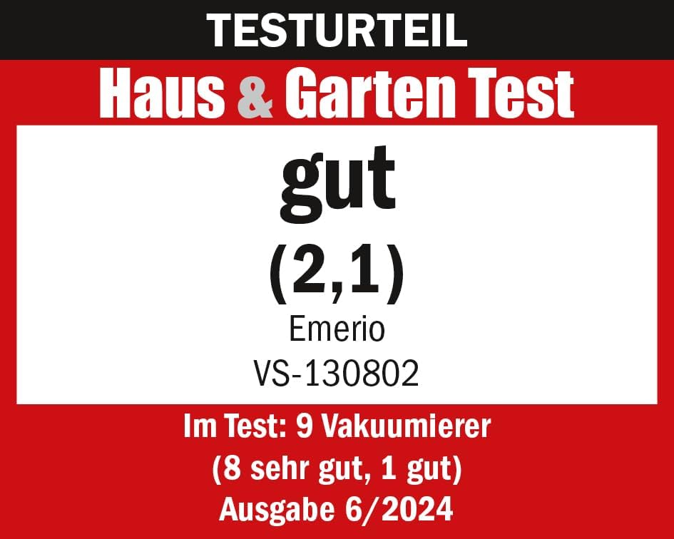Emerio Vakuumierer mit TOP Ausstattung - Vakuumiergerät inkl. 3m Folienrolle + 5 St. Beutel (20x30cm