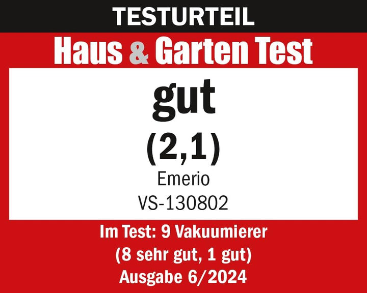 Emerio Vakuumierer mit TOP Ausstattung - Vakuumiergerät inkl. 3m Folienrolle + 5 St. Beutel (20x30cm