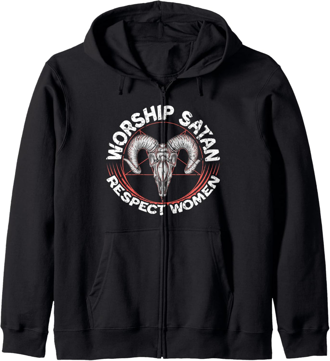 Worship Satan Respect Women Feminist Satanist Satanic Kapuzenjacke