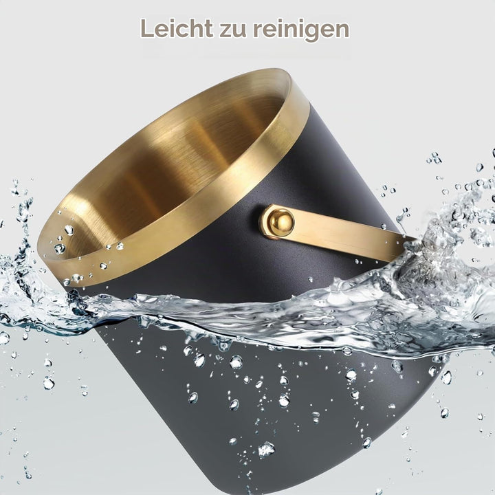 2L Eiswürfelbehälter mit Deckel, Eiskübel Edelstahl, Eisbehälter für Eiswürfel, Eiswürfelbox, Isolie