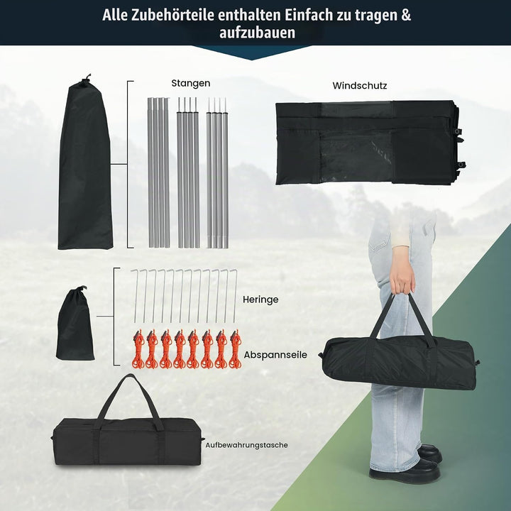 REDCAMP Windschutz für Camping, Heavy Duty Camping Sichtschutz Outdoor Caravan Privacy Shield mit To
