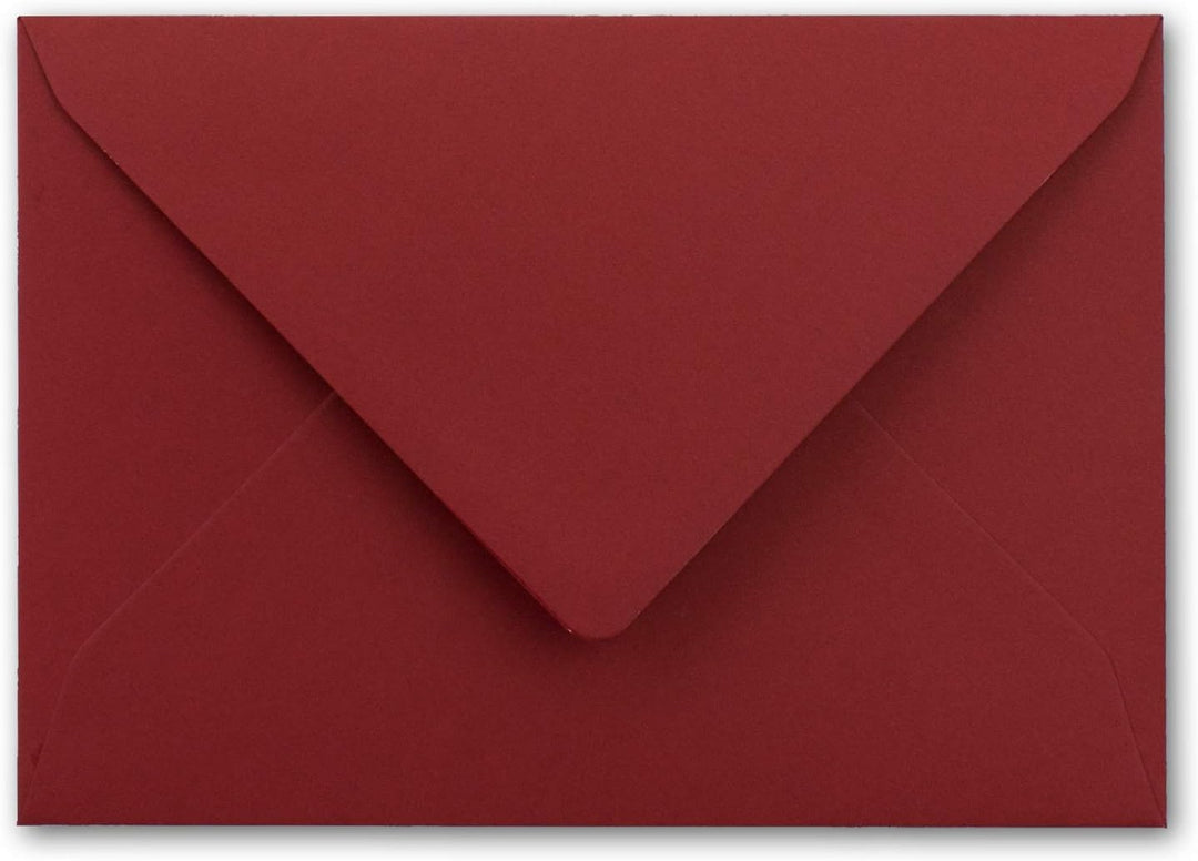 75x metallic Gold-gefütterte Brief-Umschläge DIN C5, dunkel-rot - 156 x 220 mm - Nassklebung mit spi