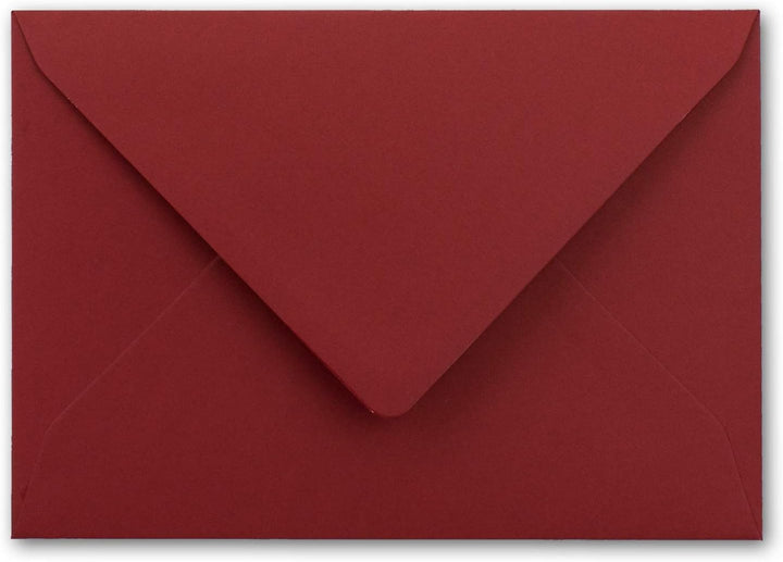 50x metallic Gold-gefütterte Brief-Umschläge DIN C5, dunkel-rot - 156 x 220 mm - Nassklebung mit spi