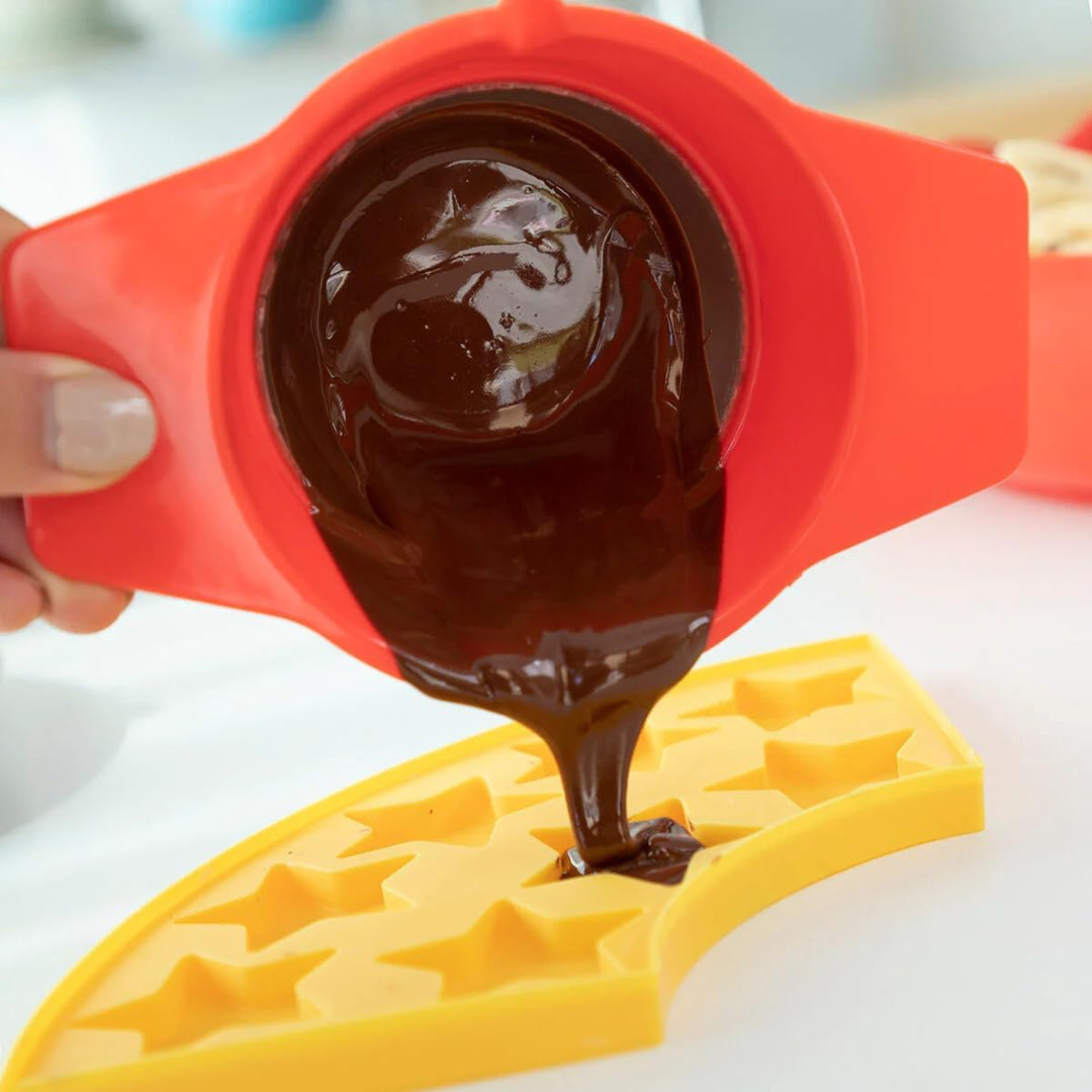 InnovaGoods V0103367 2 in 1 Schokoladenfondue-Maker, Kunststoff, Rot