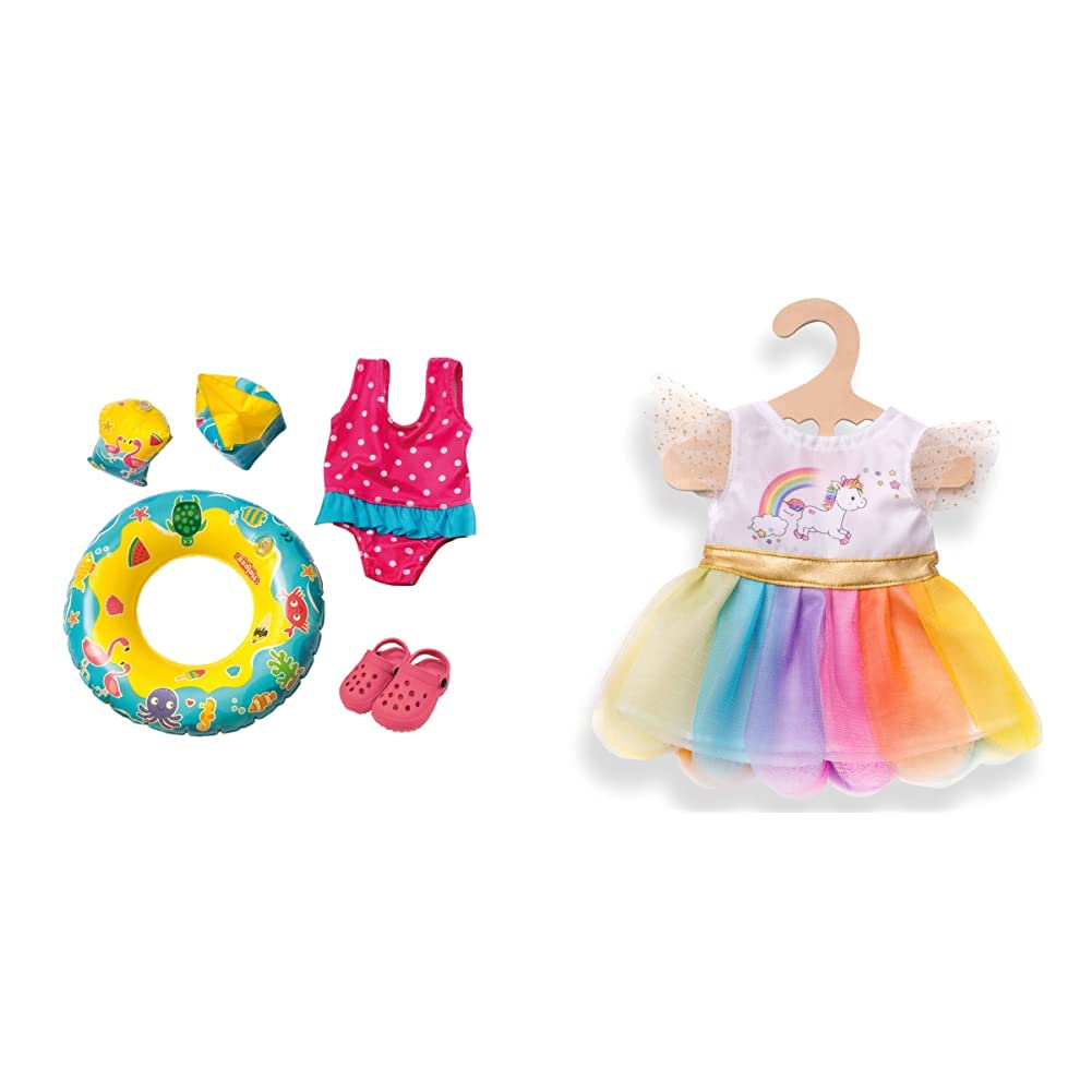 Heless 88 - Schwimmset für Puppen, Badeanzug, ClogsPuppengrösse ca. 35-45 cm, für Badespass an heiss
