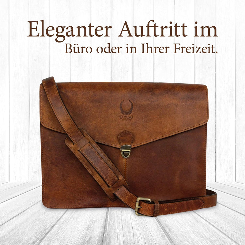 Corno d´Oro Premium Laptoptasche 13-14 Zoll Laptop Leder I Handgefertigte MacBook Tasche Echt Leder