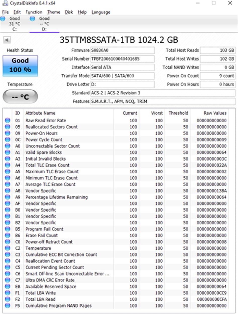 Timetec 1TB SSD 3D NAND TLC SATA III 6 Gb/s M.2 2280 NGFF 512 TBW Lesegeschwindigkeit Bis zu 530 MB/