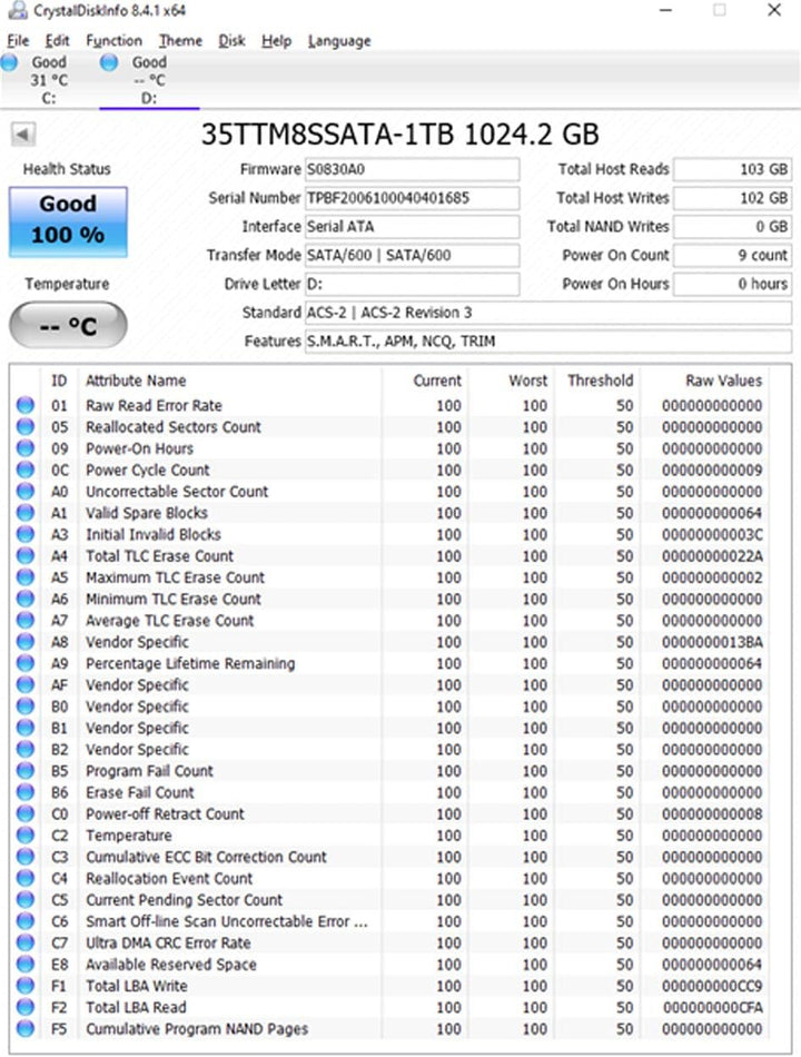 Timetec 1TB SSD 3D NAND TLC SATA III 6 Gb/s M.2 2280 NGFF 512 TBW Lesegeschwindigkeit Bis zu 530 MB/