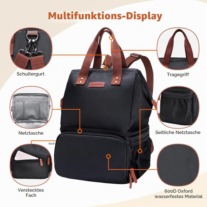 Kühltasche Picknicktasche, ANGGO Grosse Kapazität Kühlbox Lunchtasche Wasserdicht und Auslaufsicher,