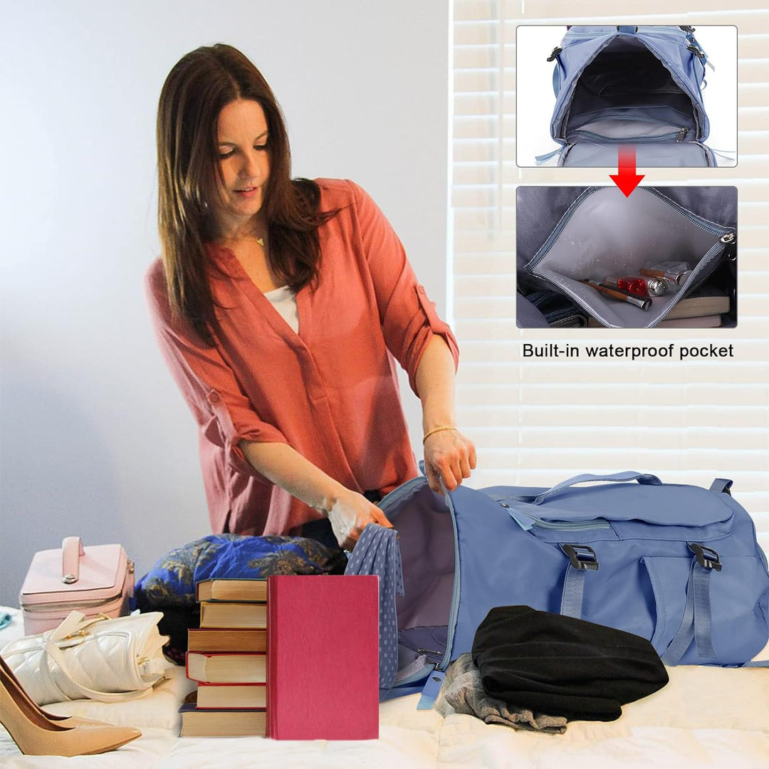 HAWEE Unisex Sporttasche mit Rucksackfunktion Reisetasche mit Schuhfach Gross Reiserucksack Wasserdi