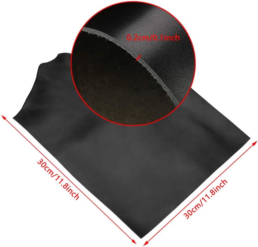 Pflanzlich gegerbtes Leder, handgefertigt, Kunsthandwerk, Nähen, Lederstück, Naturleder, Schwarz, 30