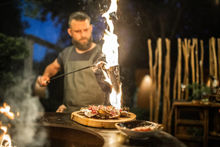 Forged Flambadou, Hergestellt aus Gusseisen, Heft aus