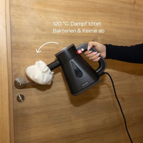 TS Compact Handdampfreiniger – 15 Zubehörteile – 1200 W, 2,6 bar – Nass- und Trockenfunktion – Handd