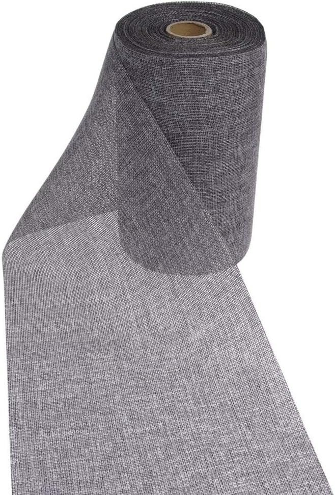 DEKO AS Shabby Chic Leinenoptik Tischläufer, Polyester geruchsneutral, Dunkelgrau, 20 cm x 25 m, 5 2