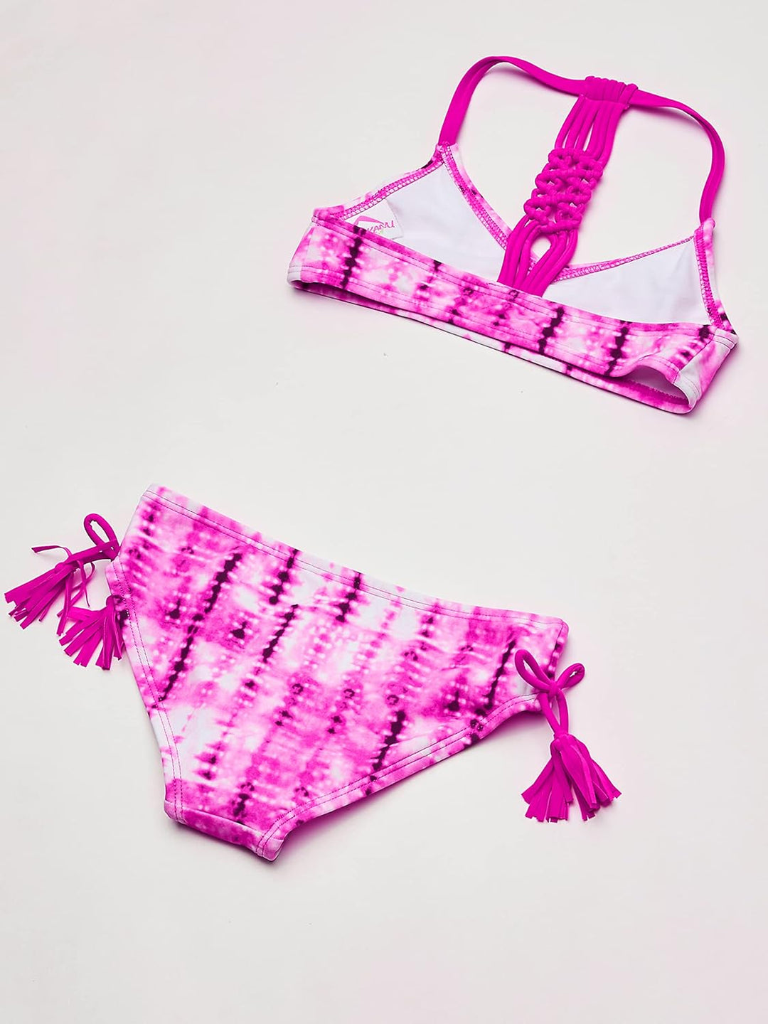 Kanu Surf Girls' Willow V-Neck Bikini Beach Sport 2-Piece Swimsuit Weidenrosa Batikfärbung 12, Weide
