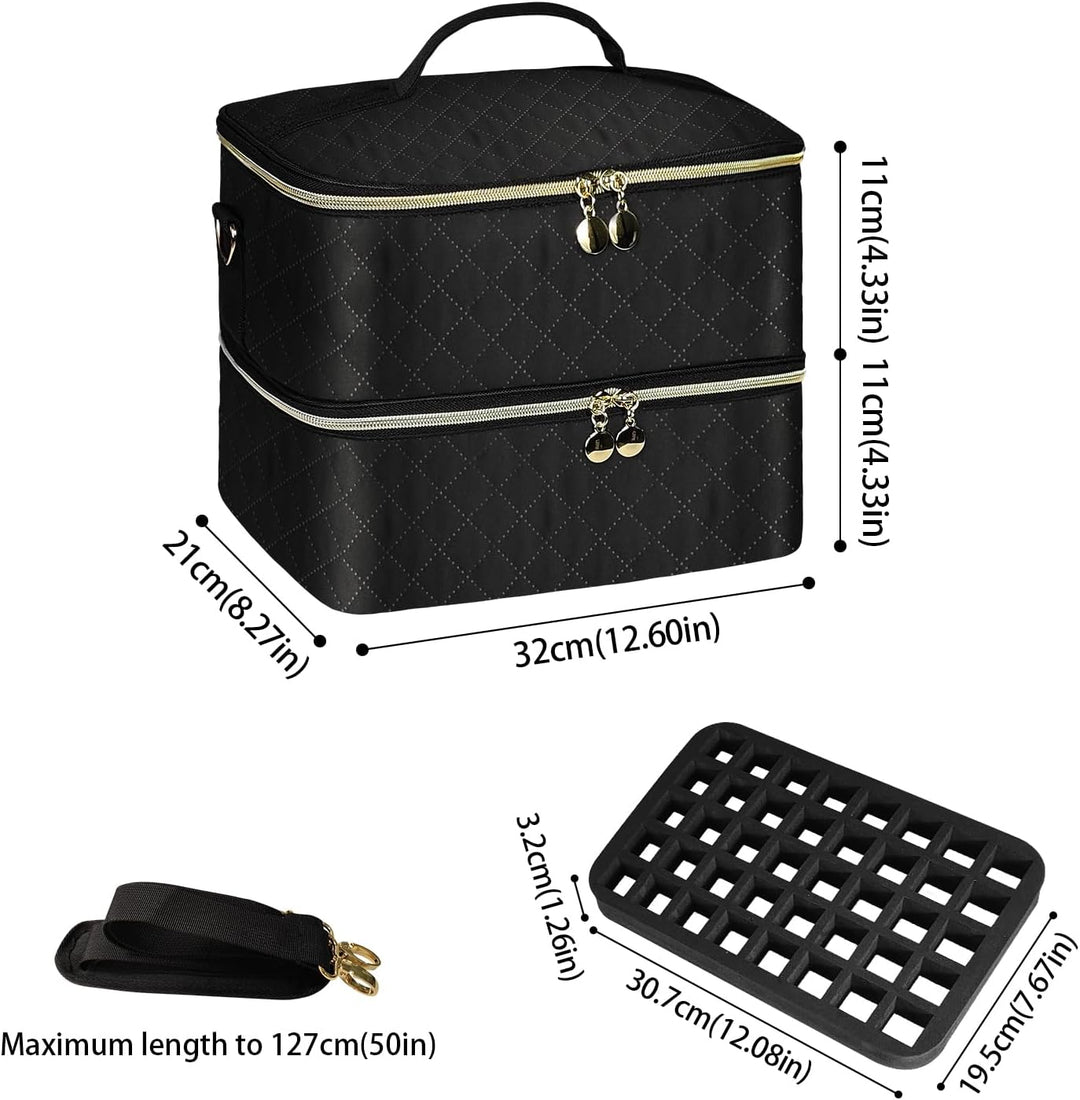 Bohemian Gross Nagellack Organizer Tasche, Doppelschicht Nagellack Aufbewahrungsbox, Nageldesign Org