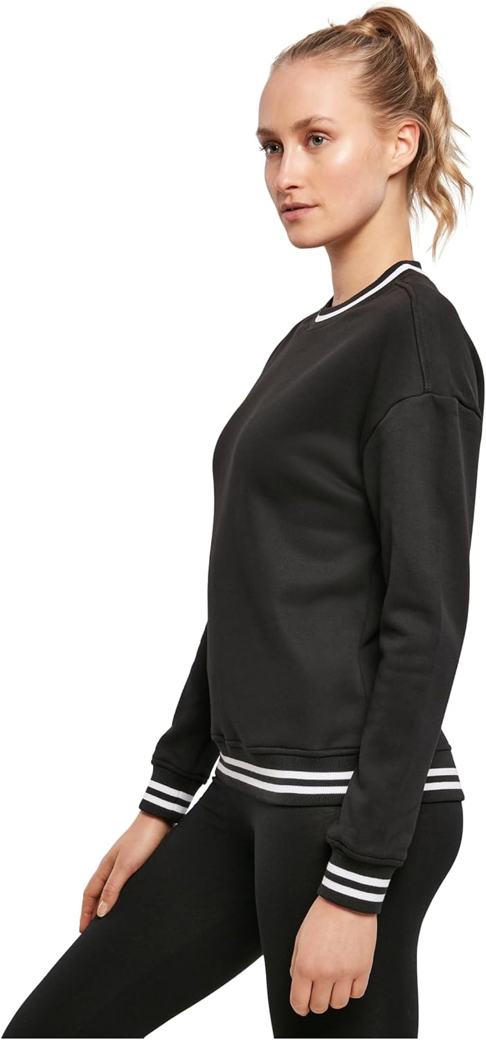Build Your Brand Damen Pullover Sweater, Black/White