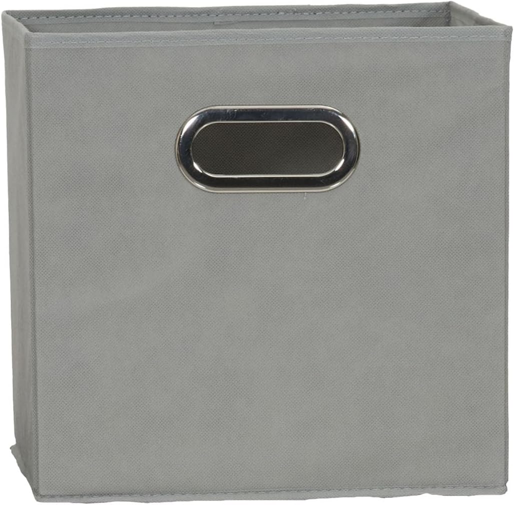 Haushalt Essentials 6 Stück Gewebe-Aufbewahrung Cube Mülleimer-Set mit Griffen, Marineblau grau, Gra