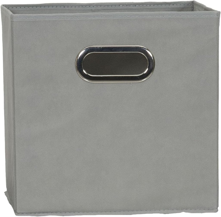 Haushalt Essentials 6 Stück Gewebe-Aufbewahrung Cube Mülleimer-Set mit Griffen, Marineblau grau, Gra