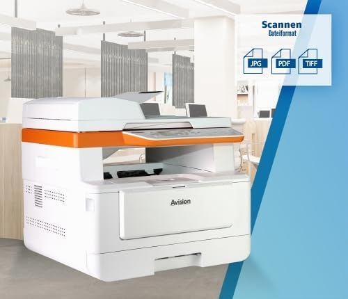 Avision AM40Q MFP A4 Multifunktionsdrucker, Schwarzweiss Laser Drucker, Scanner, Kopierer, USB, LAN,