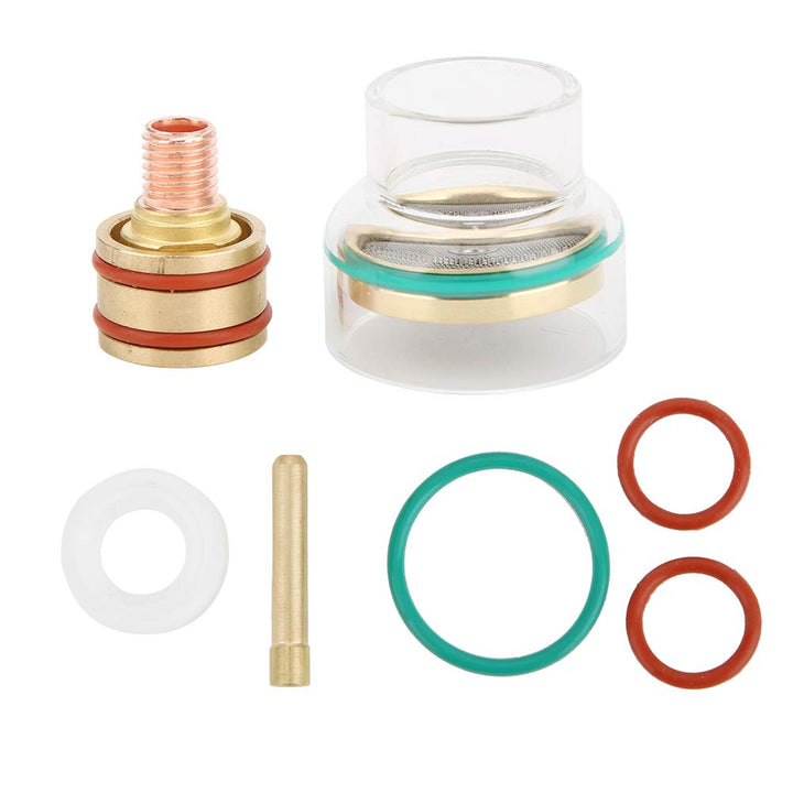 WIG-Gaslinsen-Spannzangen-Verbrauchsmaterial-Kit WIG-Schweissbrenner mit weissem Kunststoffring Opti