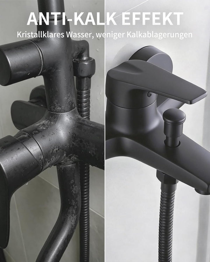 OFFO Duschkopf mit Schlauch 1,6m mit Verdrehschutz, Handbrause mit Filter 6 Strahlarten, Duschkopf G
