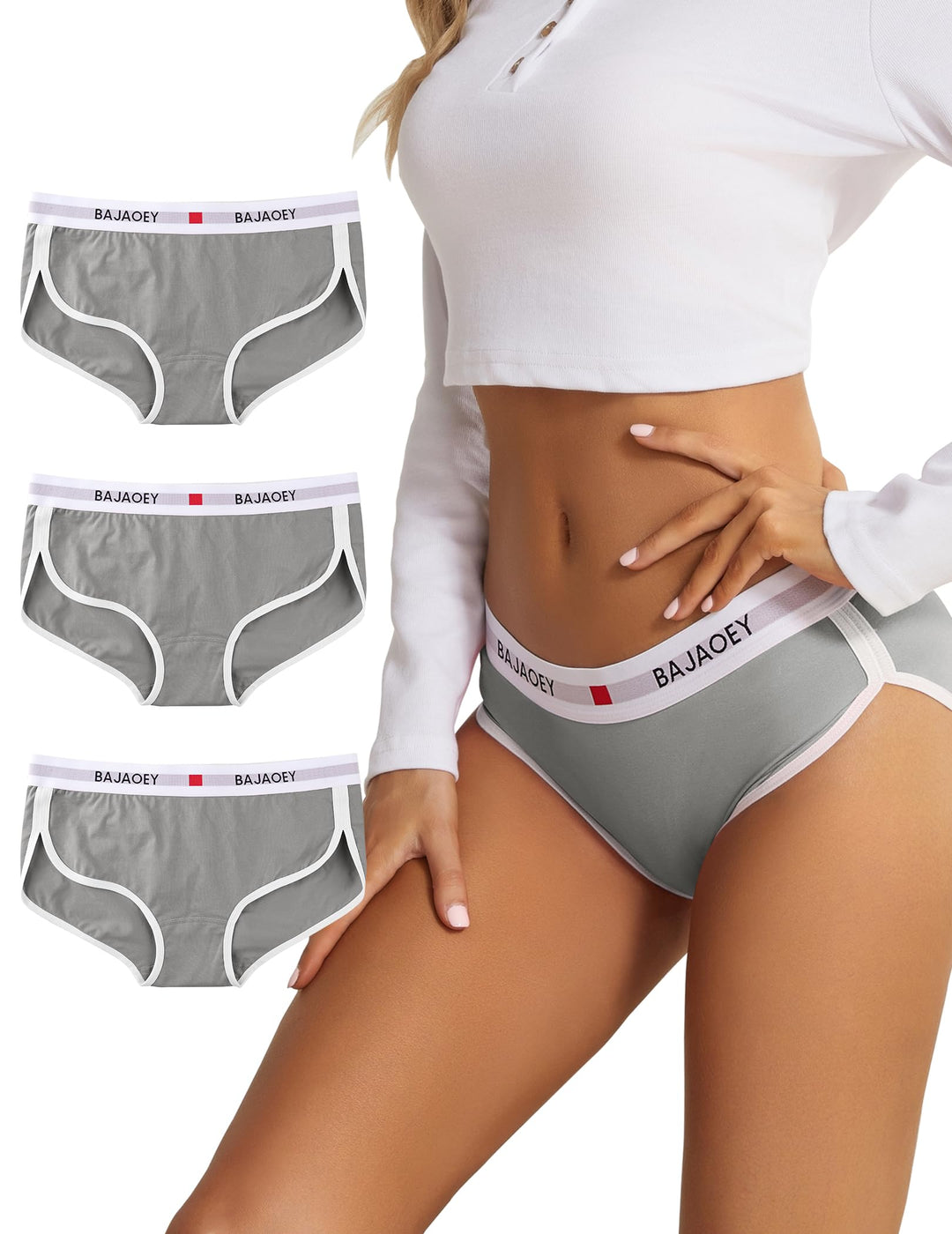 PHOLEEY Slip Unterhosen Damen Unterwäsche Feuchtigkeitsableitende Baumwolle Atmungsaktives Bikini Hö