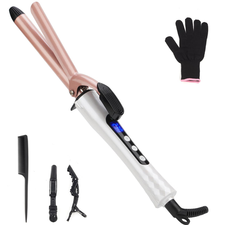19mm Lockenstab kleine Locken mit Klemme für enge & Wellen, Schnelles Aufheizen 120-230°C Dualspannu